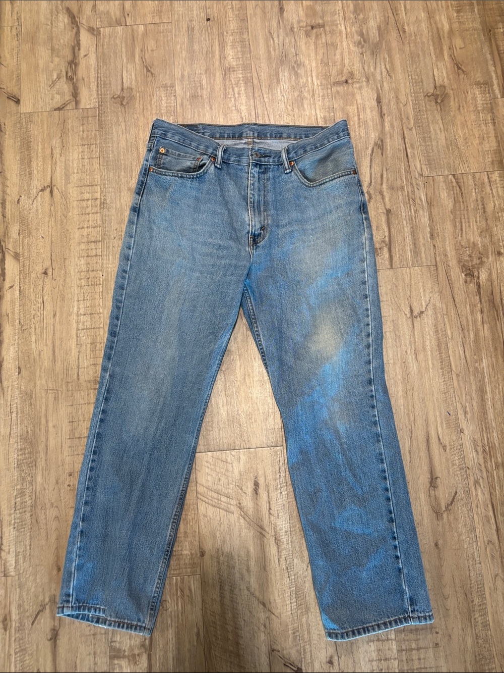 Vintage 90s Levi's Men's Light Blue faded Straight Jeans 36/30 Y2K